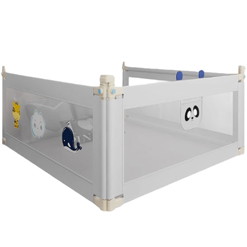 床围栏婴儿防摔护栏床边栏杆宝宝防掉床挡板大床1.2米-2.2米床护栏压床式垂直升降 1.5米 粉色 24档调节