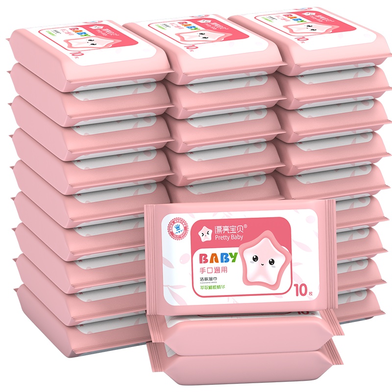 漂亮宝贝 婴儿手口通用湿纸巾10抽*30包组合湿巾