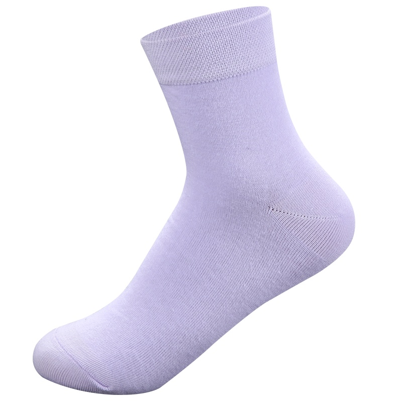 浪莎LANGSHA袜子女夏季薄款中筒纯棉袜纯色网眼透气运动休闲袜2双