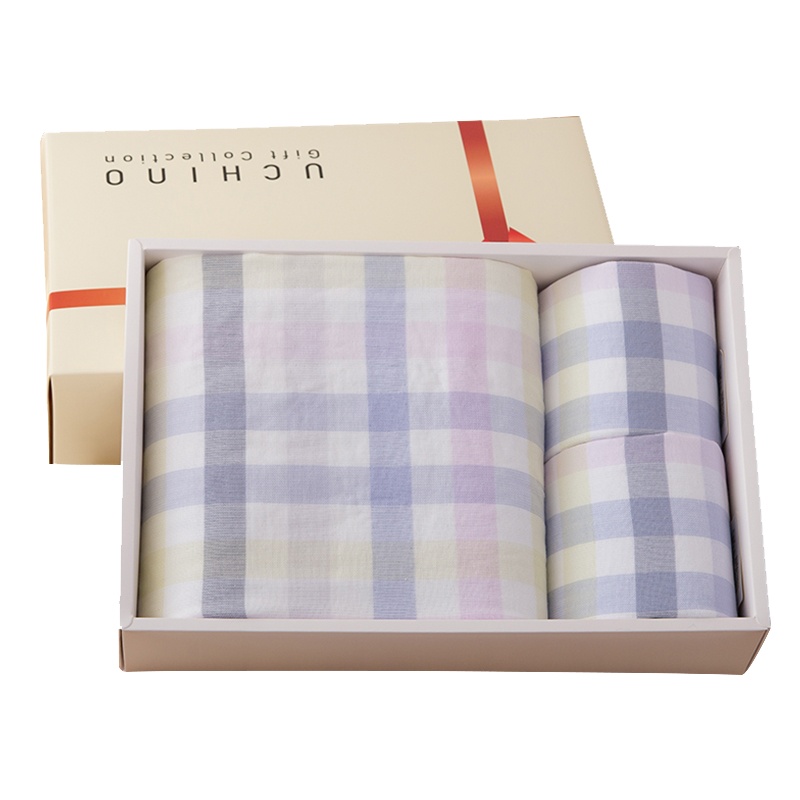 长绒棉毛巾2件套 XTL990 素颜毛巾系列亲肤毛巾荷花青绿浅粉套装 (套)