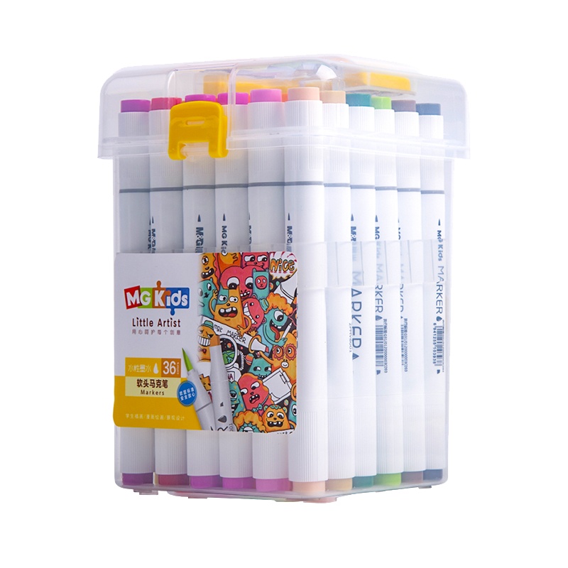 晨光(M&G)水性软头马克笔 彩色双头马克笔手绘笔 美术绘画笔 双头记号笔 勾线笔 学生画画涂鸦笔