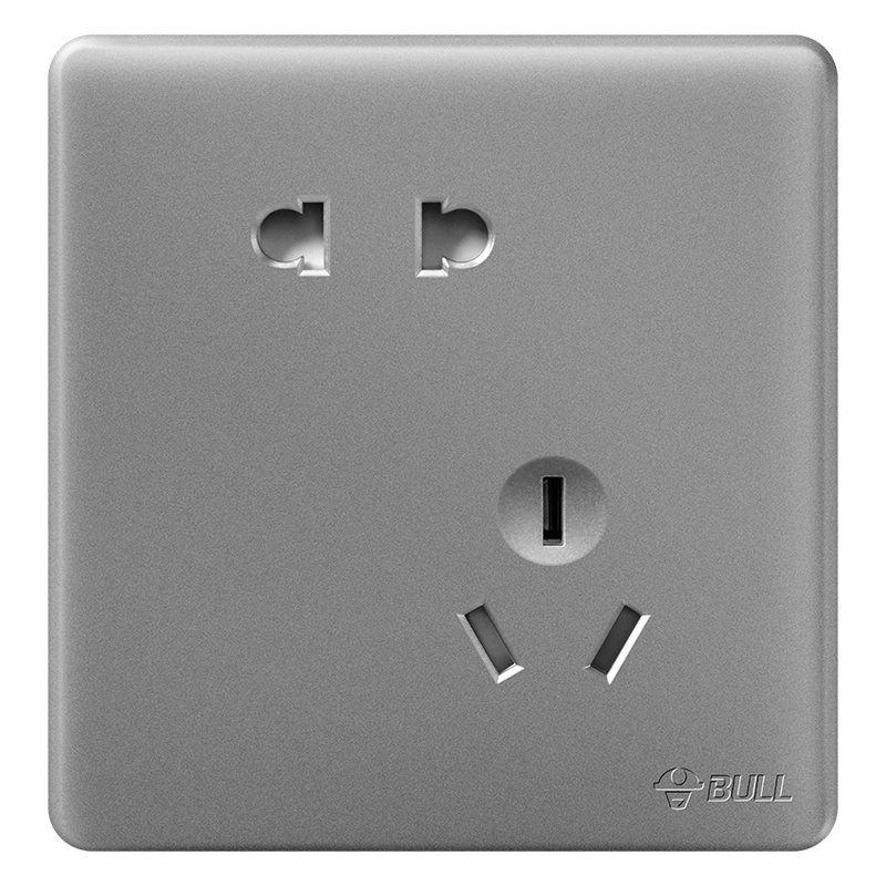 公牛开关插座面板86型家用墙壁暗装多孔面板G28星空灰色五孔带开关二三插电源插座