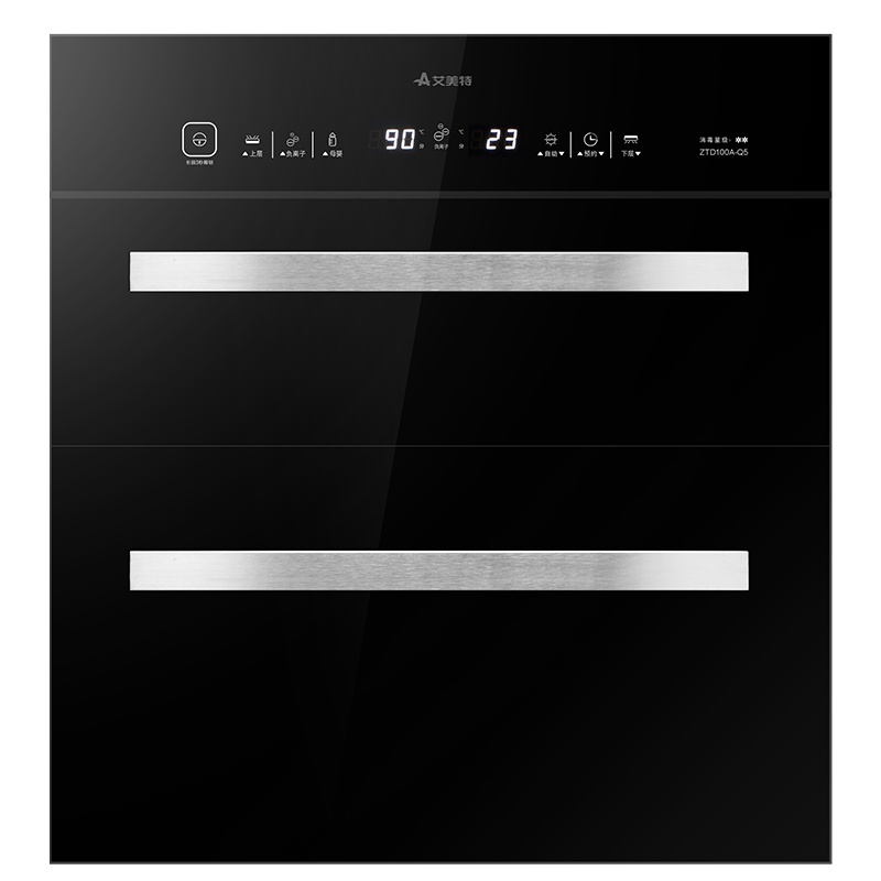 艾美特ZTD100A-Q5消毒柜 嵌入式 家用消毒碗柜 高温家庭厨房双开门二星级 豪华款