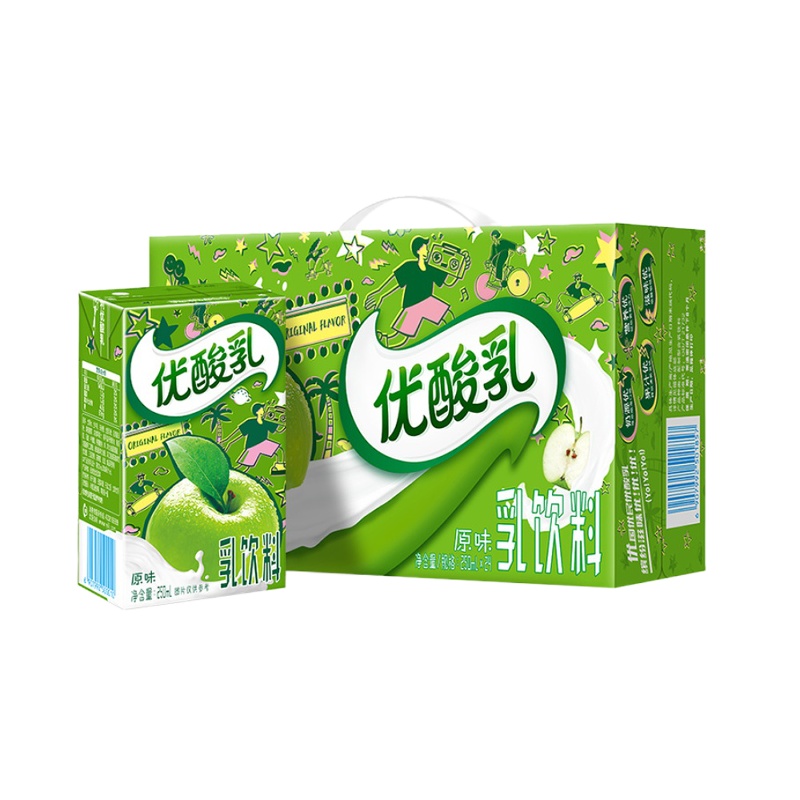 伊利优酸乳原味250ml*24盒/整箱乳饮料饮品