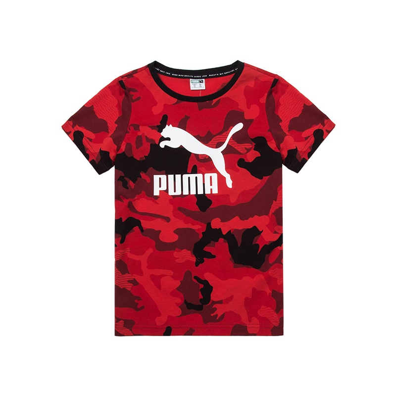 PUMA彪马 2019新款 儿童迷彩logo印花T恤 男童运动休闲短袖 580343