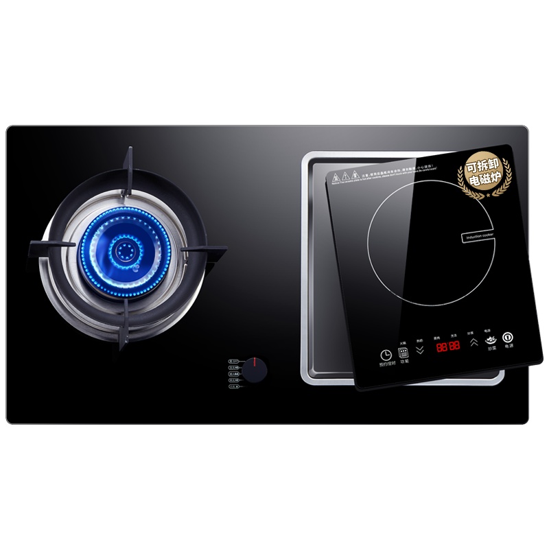 欢呼好太太 气电两用燃气灶灶具 JZY-A019 一电一气双眼灶煤气灶电磁炉 电气一体灶液化气灶 打火灶