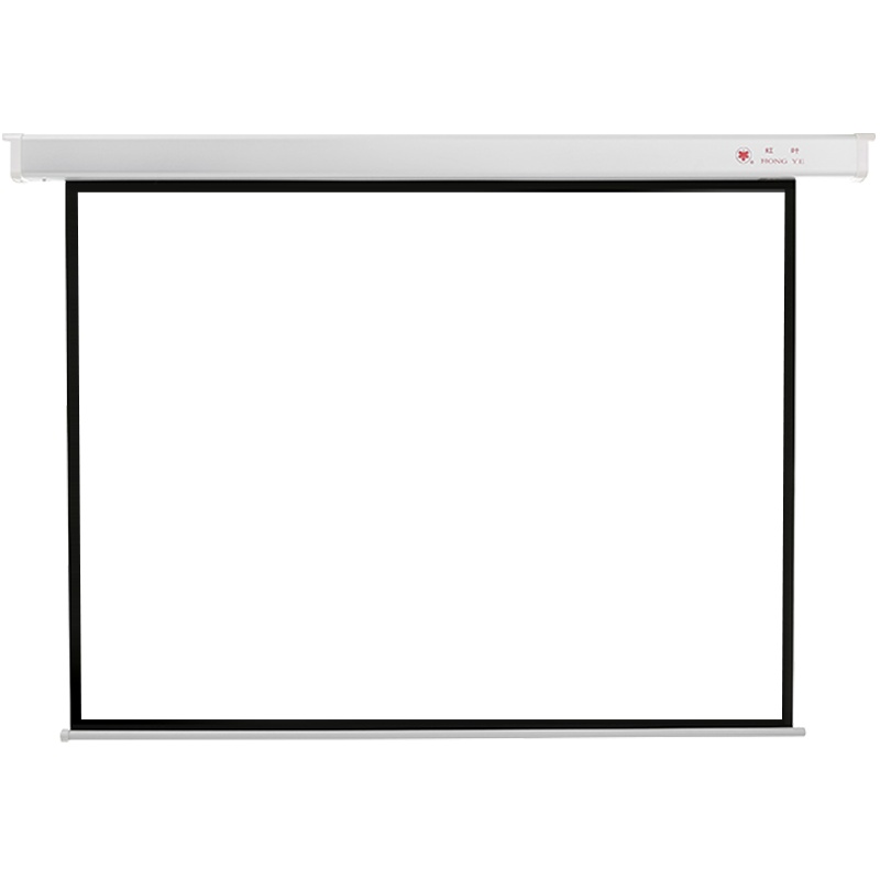 红叶150英寸4:3玻纤电动遥控幕布 投影仪幕布 商务办公 还原度高