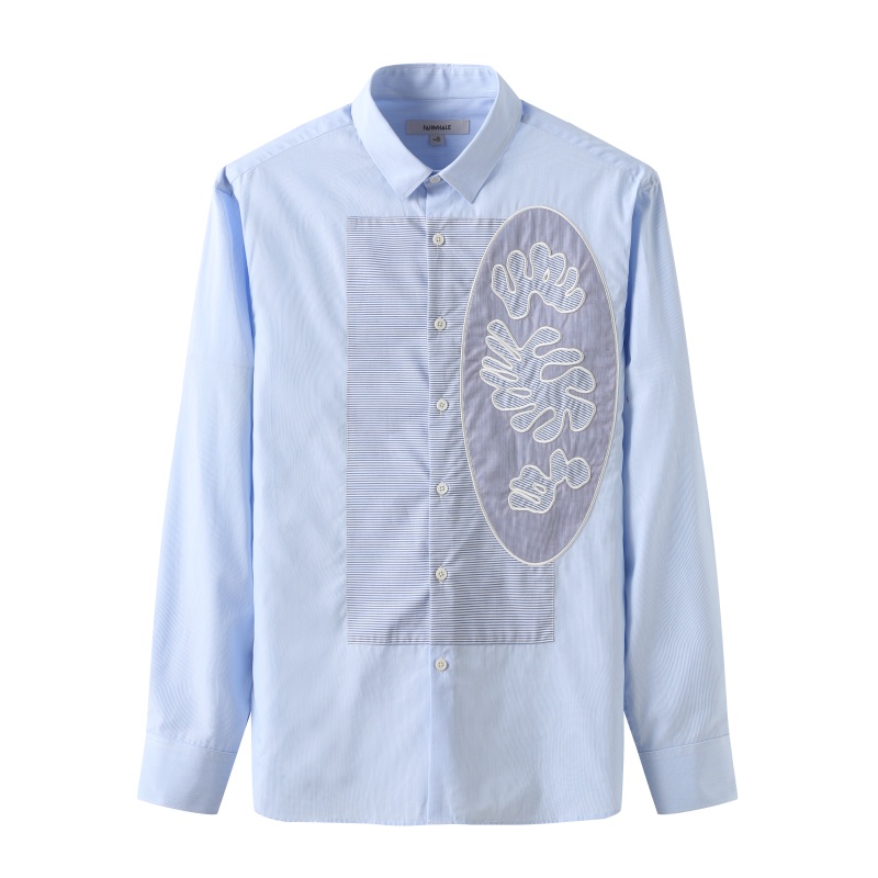 马蒂斯跨界联合商场同款马克华菲长袖衬衫男2019夏衬衣休闲上装