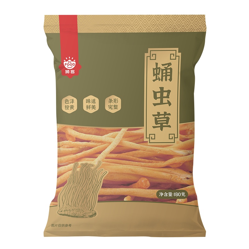 狮客[苏宁自主品牌]内蒙古赤峰蛹虫草180g 虫草菇 高粉孢 虫草花 煲汤材料