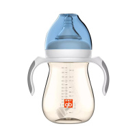 gb好孩子 母乳实感 宽口径 握把吸管 PPSU奶瓶 300ml-粉红(小饿魔系列) 适合6个月以上宝宝