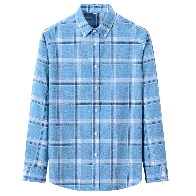 南极人商务白衬衫打底衫男长袖四季职业工装韩版修身黑色衬衣C7303