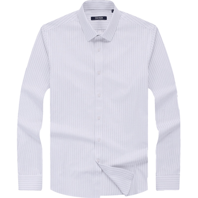 Youngor/雅戈尔【免烫】衬衫男条纹长袖衬衫男修身 男衬衣 商务休闲 灰色条纹