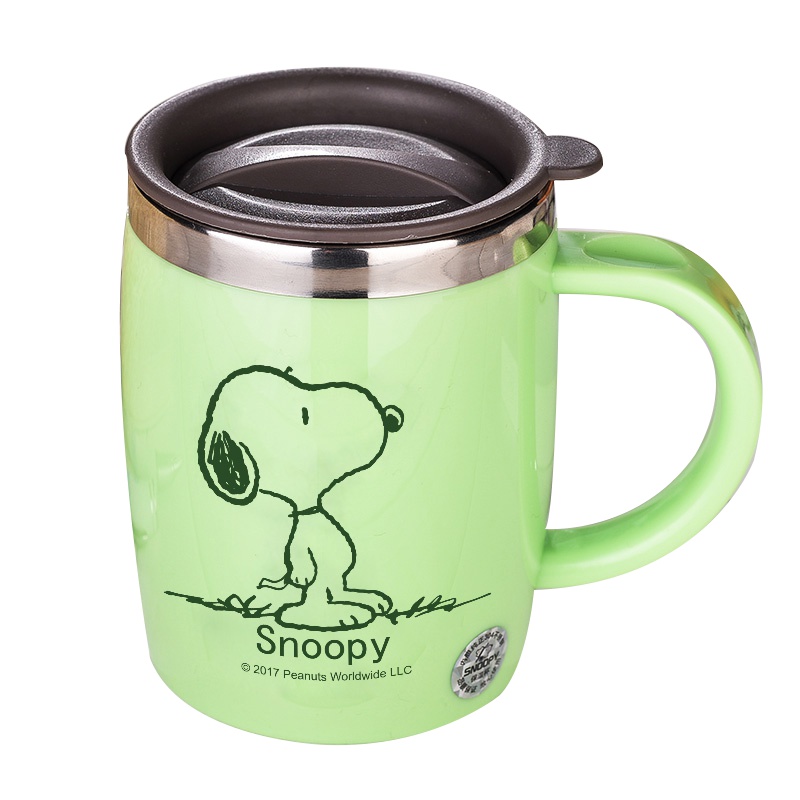 史努比(SNOOPY)带手柄不锈钢办公保温杯水杯420ML可爱杯子情侣杯 DP-5002