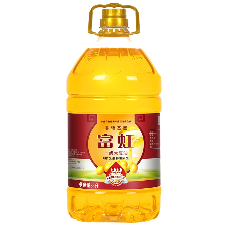 富虹油品非转基因一级大豆油5L 东北大豆精炼植物食用油