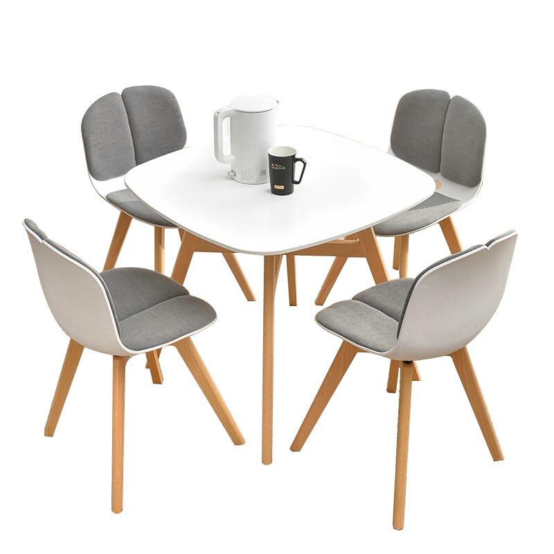 欧宝美时尚简约洽谈桌椅组合接待桌椅小圆桌子简约休闲餐桌椅1桌4椅