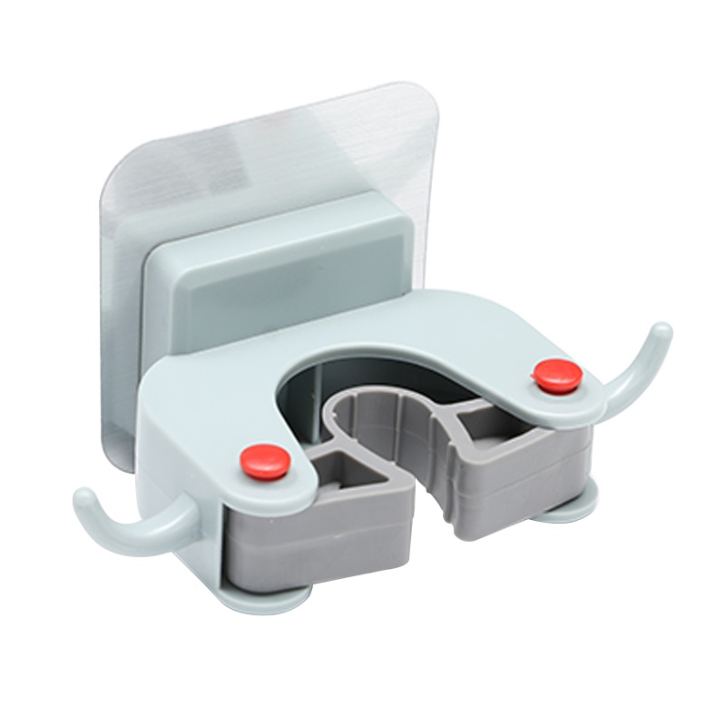 炎禹壁挂无痕贴带双侧挂钩拖把拖把架 2个装北欧粉