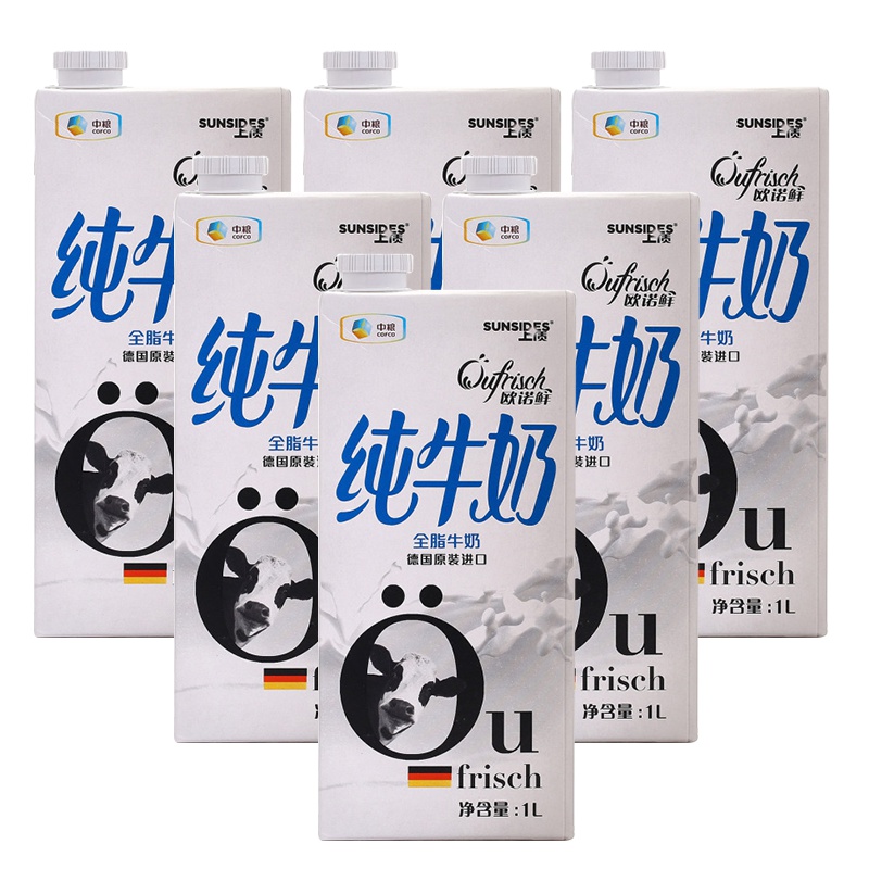 [中粮我买网]上质 Öufrisch欧诺鲜全脂牛奶1L*6(德国原装进口)