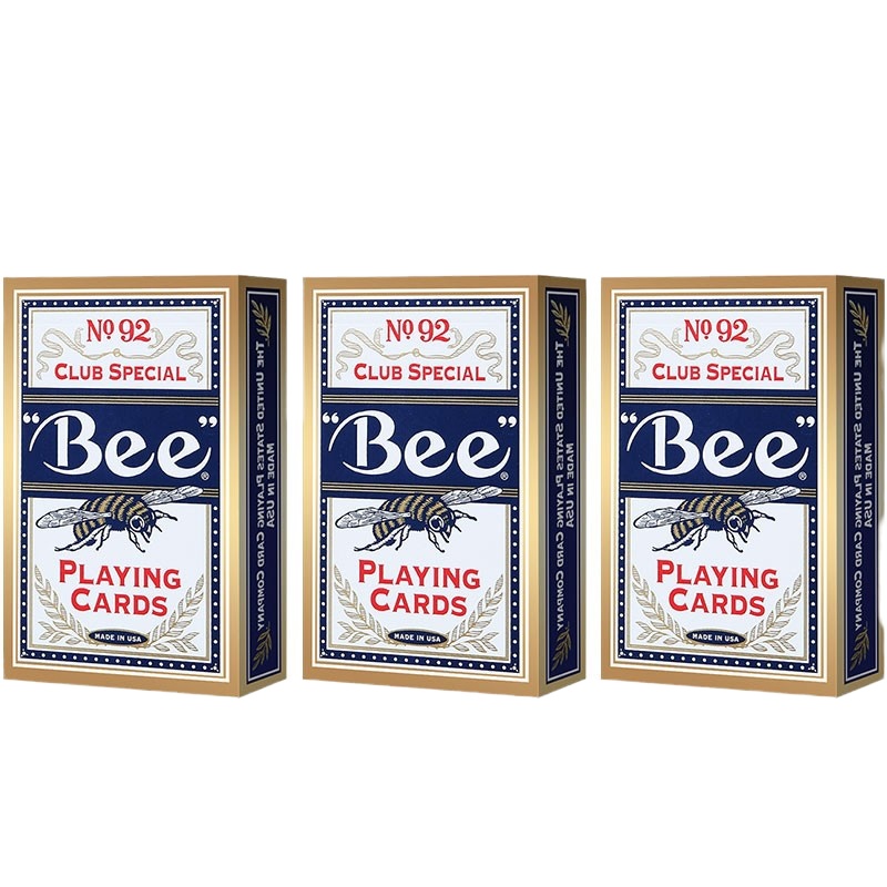 企采严选Bee小蜜蜂扑克牌 国际版宽版蓝色纸牌 原装美国进口中国版桥牌 成人家用 12副起售 12副装