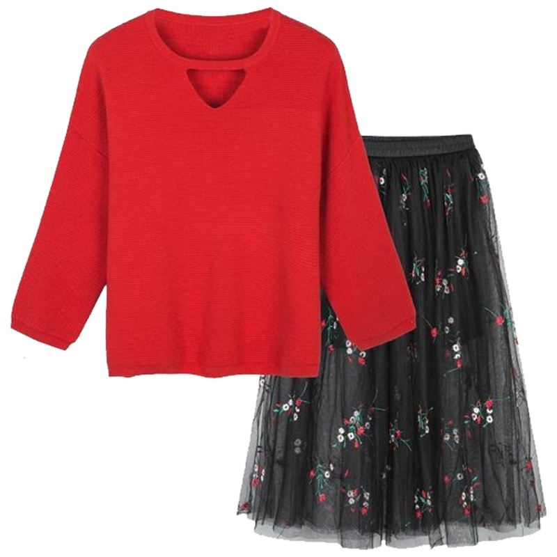 【热卖】拉贝缇很仙的套装裙女2019春季新款毛衣裙子初春两件套俏皮洋气夏60006283