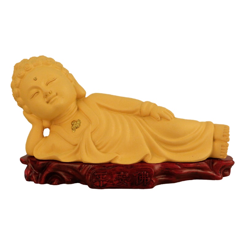 汽车摆件弥勒佛中控台个性创意车载佛像车内卧佛装饰品 封后 卧佛+朱砂佛珠