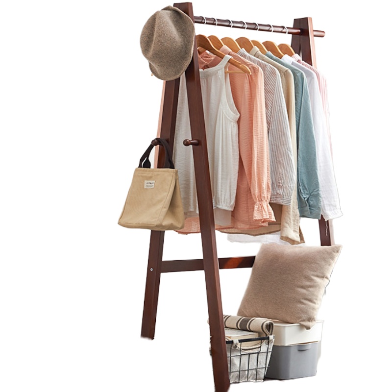 顶鸿DH-HY0703实木衣帽架落地挂衣架现代简约晾衣服架子 衣架单层