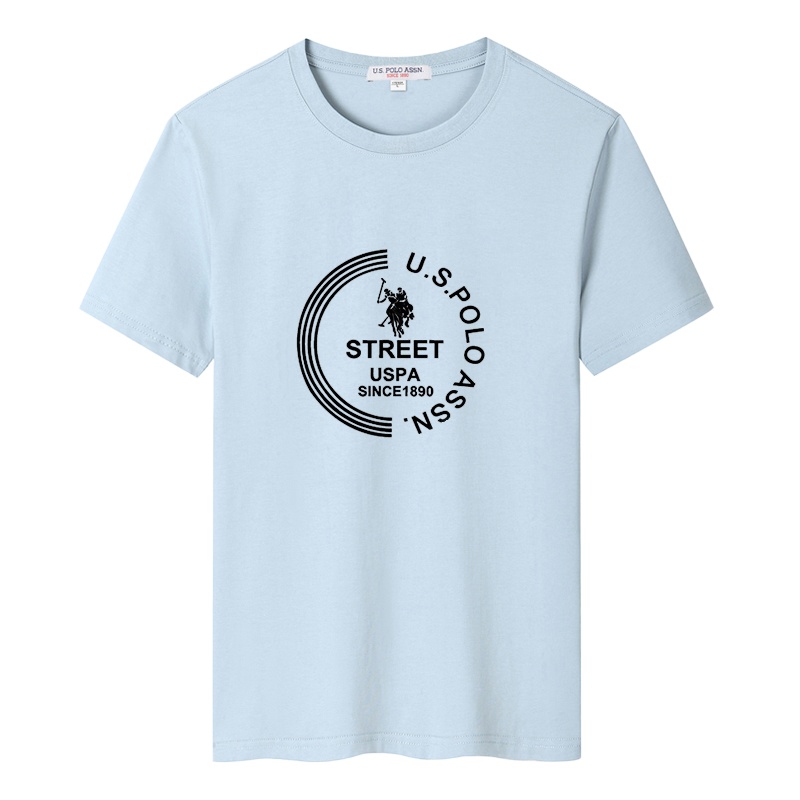 USPOLO ASSN（100%棉）夏季新款男士短袖T恤简约百搭休闲纯棉圆领t恤