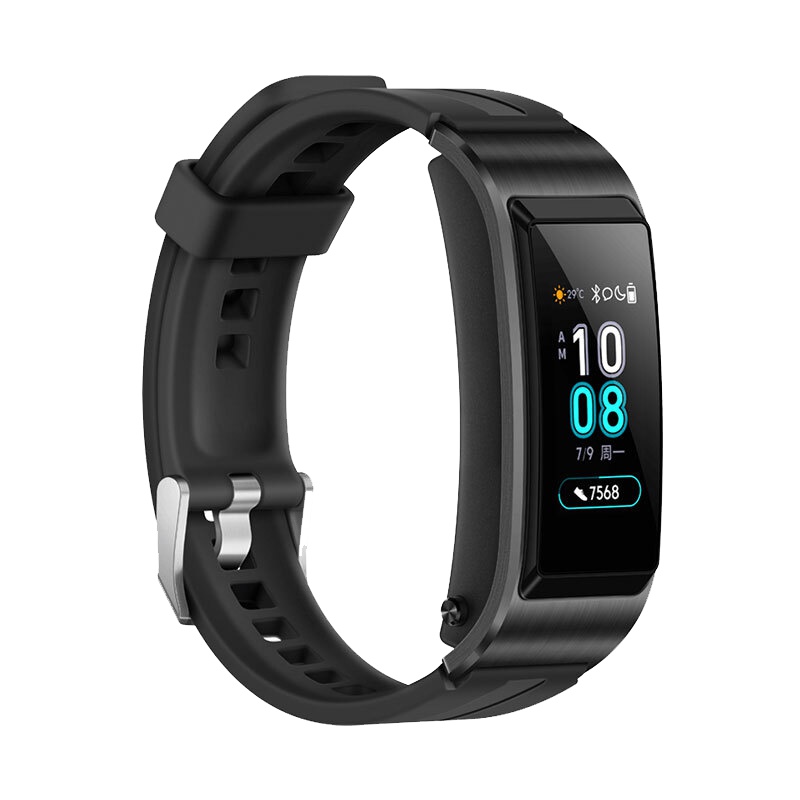 华为手环 B5 蓝牙耳机+智能手环+心率监测+彩屏+触控+压力监测+Android+IOS通用+运动手环 曜石黑