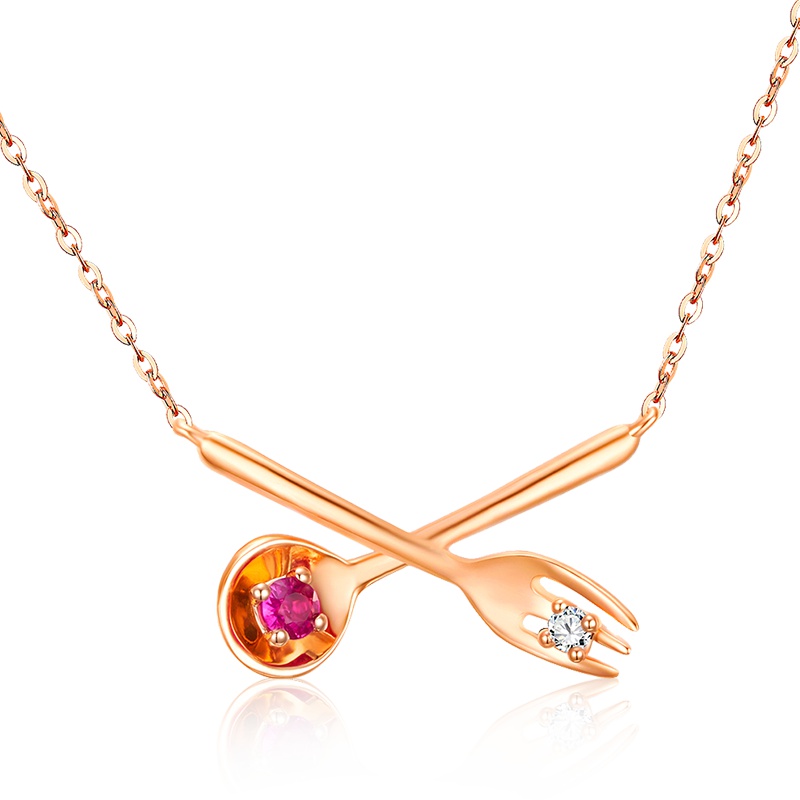 水贝珠宝(SHUIBEI JEWELRY)幸福的味道_18K金钻石链牌 S10379