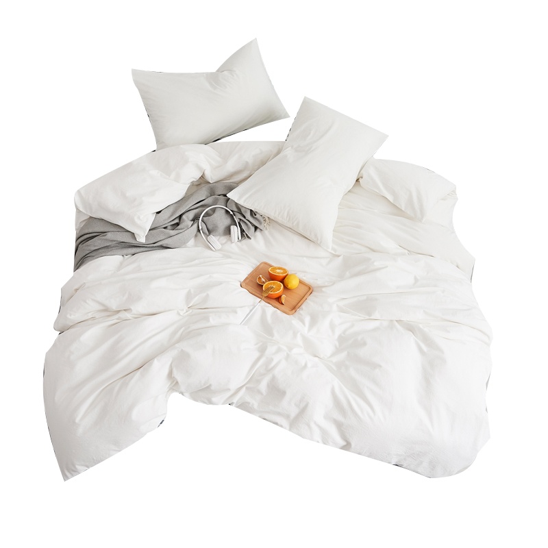 全棉色织水洗棉四件套床上用品简约全棉面料