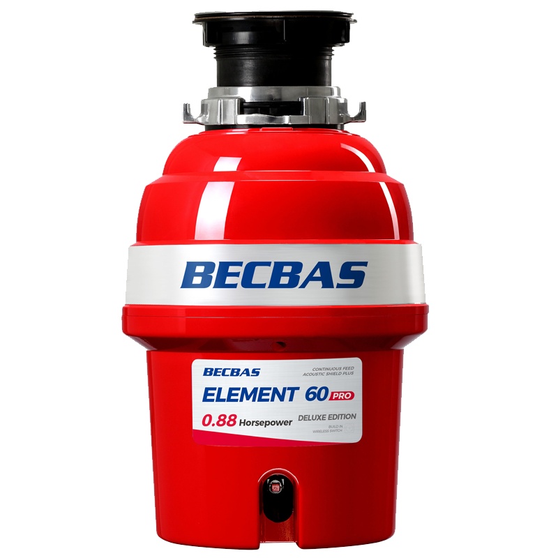 贝克巴斯E60-PRO IOT智能控制 家用厨房食物垃圾处理器 无线开关 微芯片控制智能正反转智能自动关机 可连天猫精灵