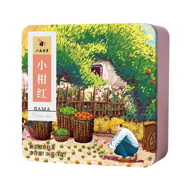 八马茶叶 柑柑好小柑红 新会柑皮红茶分享装36g