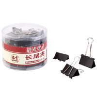 晨光(M&G)ABS91666 优品黑色长尾夹金属票夹燕尾夹 41mm 24个/筒装 单筒