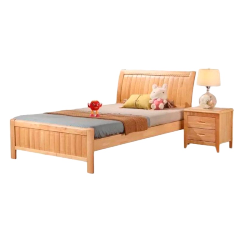 永立榉木色实木床120*200cm （不含床垫/柜）