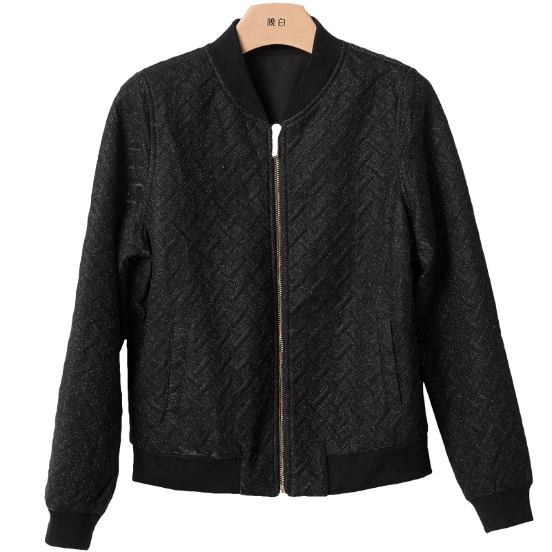 晚白2020冬季新品时尚减龄拉链棒球服帅气机车服休闲外套夹克女