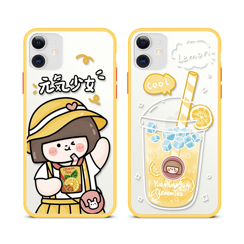 卡绮苹果12手机壳iPhone11液态promax硅胶x新款xr全包7/8plus女iPhonexr防摔卡通网红可爱柠檬