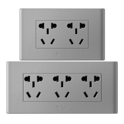公牛118型G04星空灰色开关电源插座多功能二三插支架模块单开电源开关面板组合件多孔插座