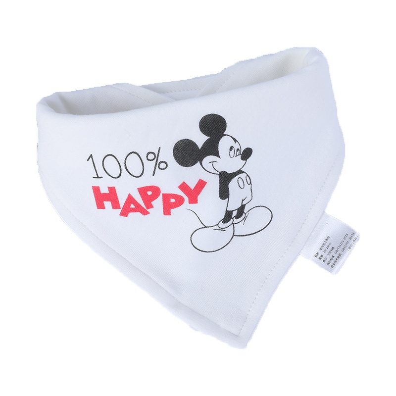 迪士尼宝宝口水巾婴儿口水巾纯棉三角巾加厚围嘴双层围脖 4条装