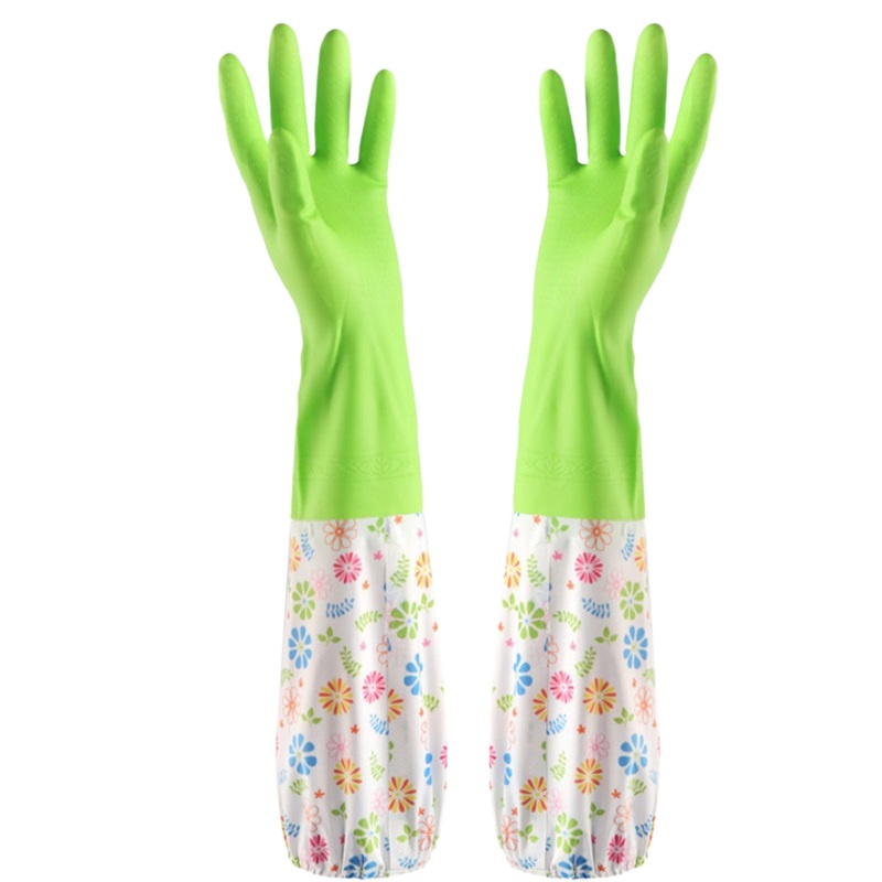 乳胶防水手套 TC-117 加绒加厚接袖塑胶厨房家务手套劳保用品（双）