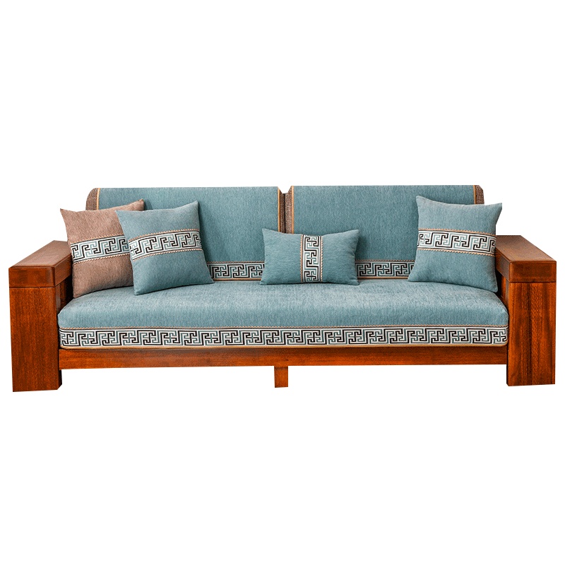 京城派 新中式四季沙发垫套装秋冬季防滑123组合沙发坐垫子沙发垫布艺简约沙发套罩巾全包支持定制飘窗垫子