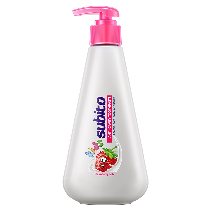 Subito舒比拓 儿童牙膏草莓牛奶味150g 母婴幼儿童适用