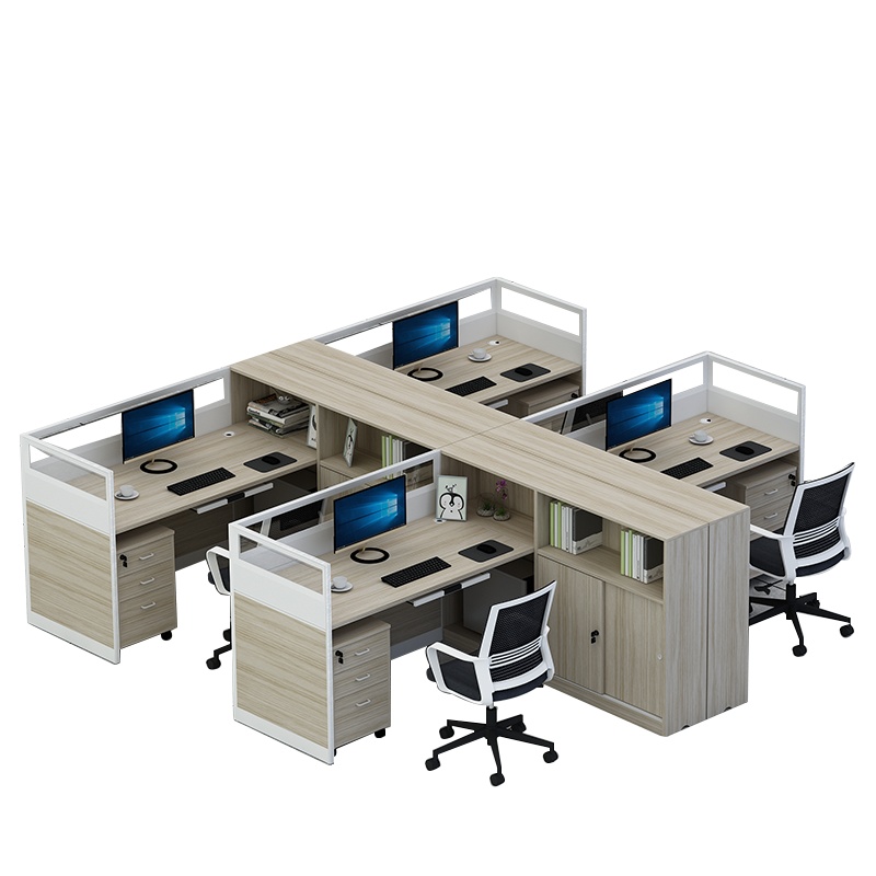 全简现代简约屏风位员工办公桌办公室专用屏风隔断职员办公电脑桌财务办公电脑桌干字形四人位