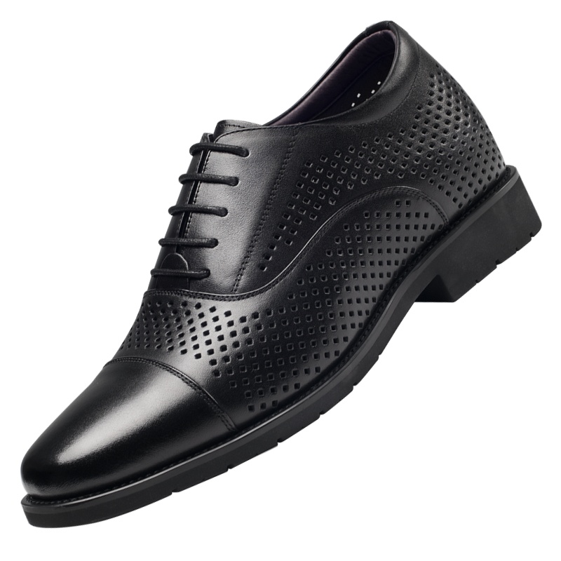 奥康男鞋夏季透气镂空皮鞋商务正装内增高皮鞋三接头凉皮鞋男