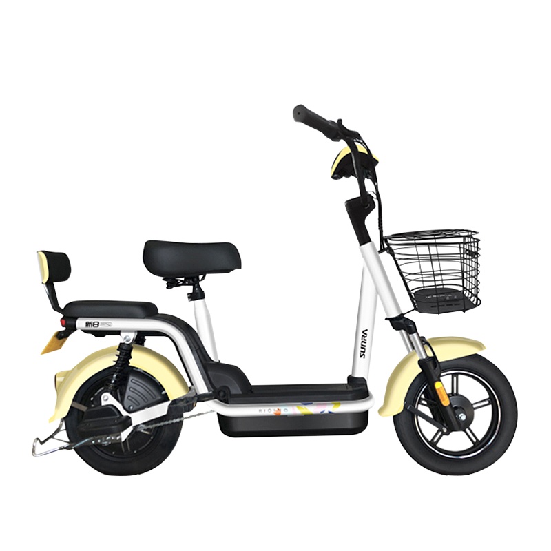 新日(Sunra)电动车 新国标小多奇电动自行车 可提取锂电真空胎 成人电瓶车 男女式中小型助力踏板车 暖心黄/流云白