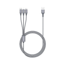 罗马仕(ROMOSS)一拖三充电线iPhone6苹果华为type-c三合一车载安卓太空灰/1m数据线充电器套装充电头