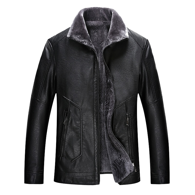 袋鼠(DAISHU)秋冬男士新款加绒时尚皮衣 DSTS5801