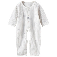 童泰TONGTAI婴儿纯棉对开连体内衣1-12个月宝宝开裆哈衣爬爬服婴幼儿通用73cm