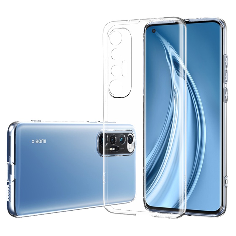 ESCASE 小米10s手机壳保护套透明气囊防摔TPU壳(有挂绳孔)贴皮背深邃黑全包