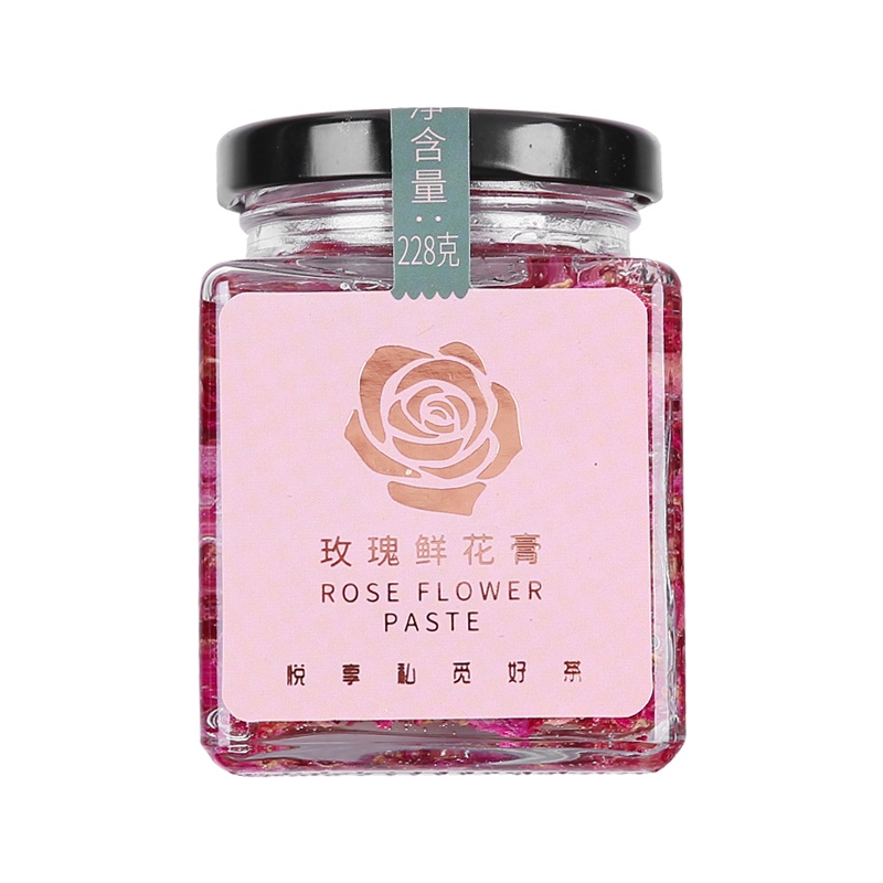 平阴玫瑰花酱烘焙馅料可食用可冲泡蜂蜜玫瑰花茶玫瑰酱无糖鲜花膏