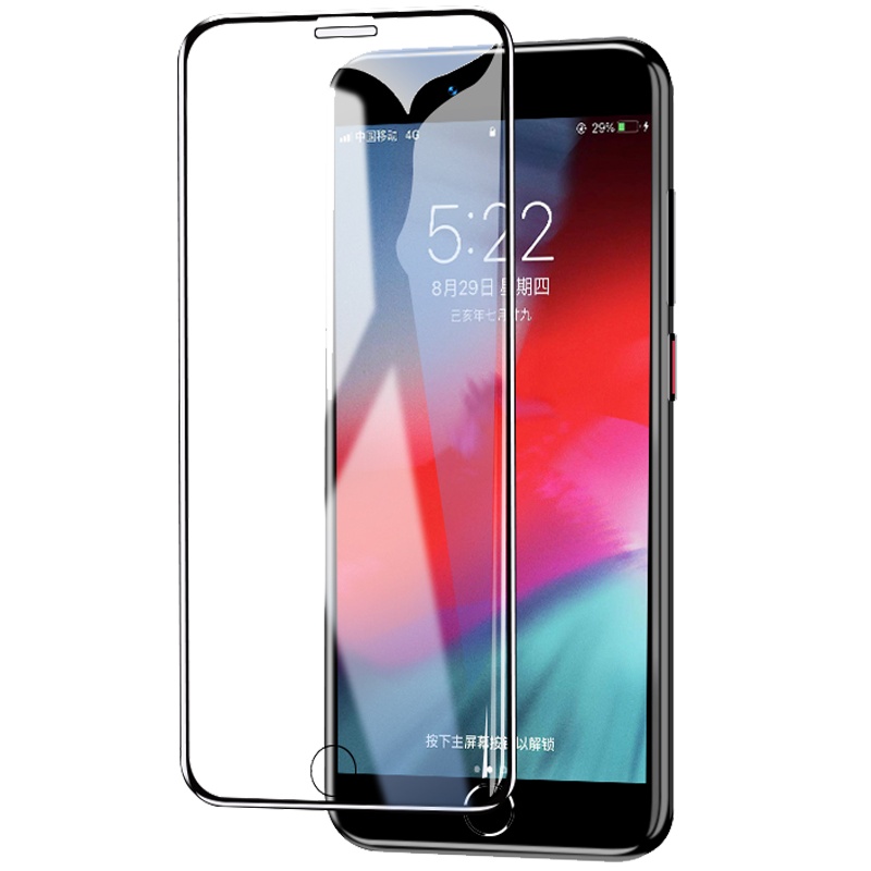 轻万适用苹果6splus钢化膜iphone6plus全屏黑色apple6sp手机贴膜