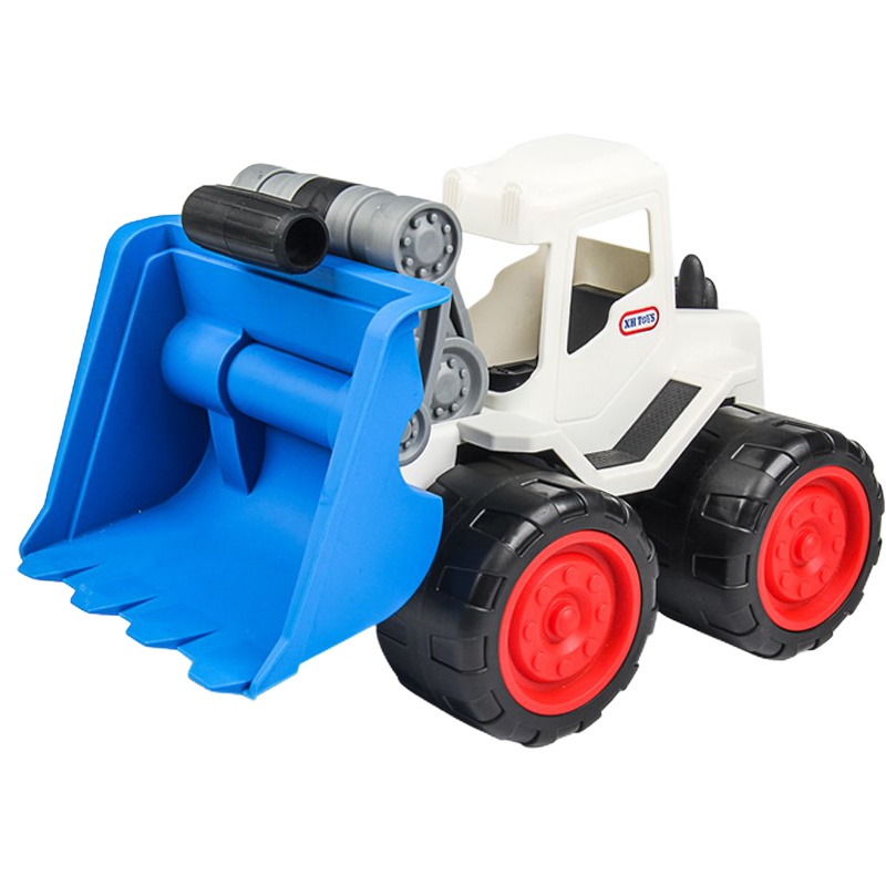 北国e家 耐摔大号工程车挖掘机模型沙滩儿童节男孩玩具仿真惯性挖土机汽车 白色大号挖掘机/推土车随机